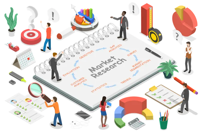 Market research method with market segmentation  Illustration