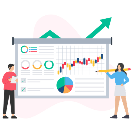 Market review analysis  Illustration