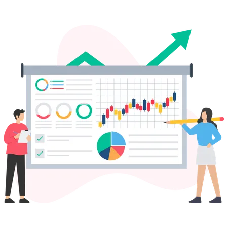 Market review analysis  Illustration