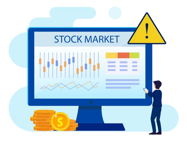 Modern Flat Design Of Investing In The Stock Market People Trading Stock Online Flat Style Vector Template Suitable For Web Landing Page Background Illustration