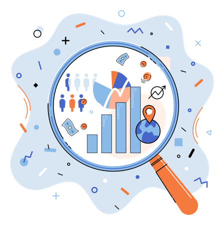 Market statistics analysis  Illustration