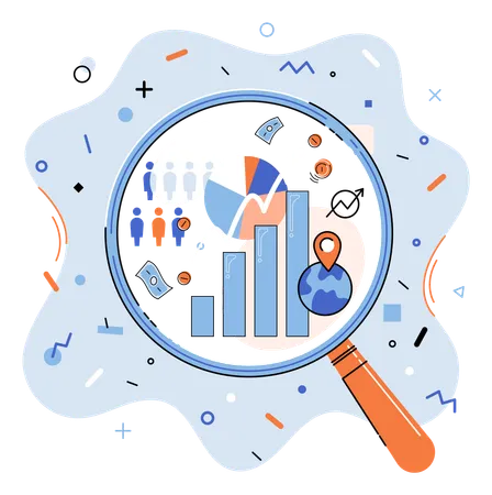 Market statistics analysis  Illustration