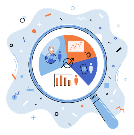 Market statistics analysis  Illustration