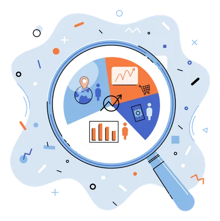 Market statistics analysis  Illustration