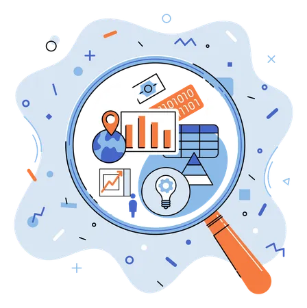 Market statistics analysis  Illustration