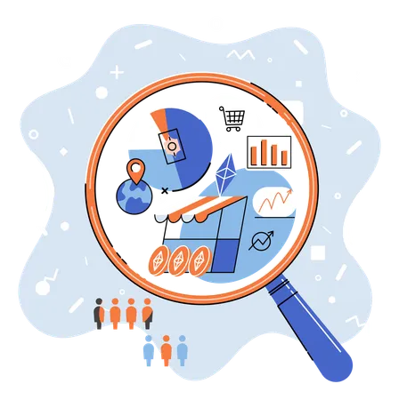 Market statistics analysis  Illustration