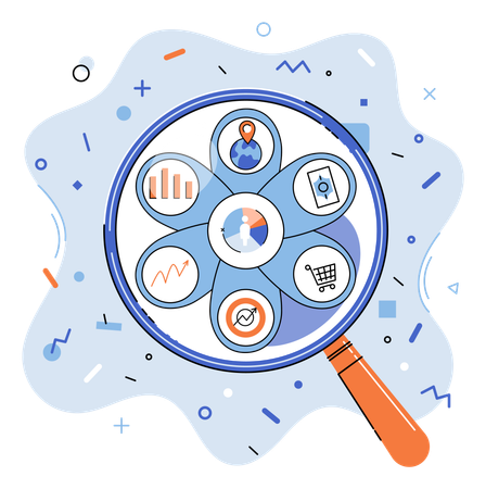 Market statistics analysis  Illustration