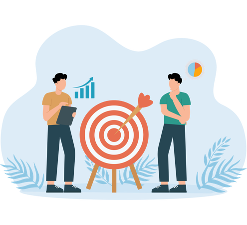 Market Target achieved by business team  Illustration