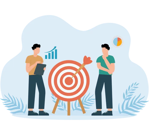 Market Target achieved by business team  Illustration