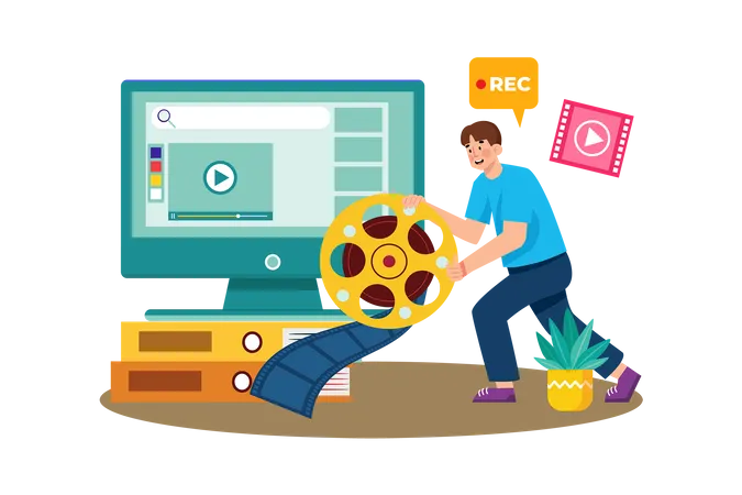 Spécialiste du marketing vidéo optimisant le contenu vidéo pour les moteurs de recherche  Illustration