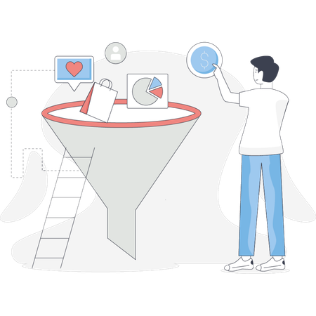Marketing agent convincing customer  Illustration