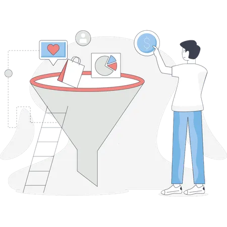 Marketing agent convincing customer  Illustration