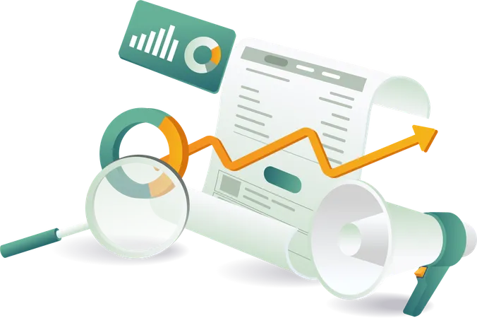 Marketing analysis and business report  Illustration