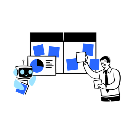 Marketing analyst using ai tool  Illustration