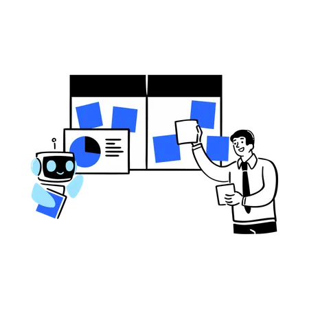 Marketing analyst using ai tool  Illustration