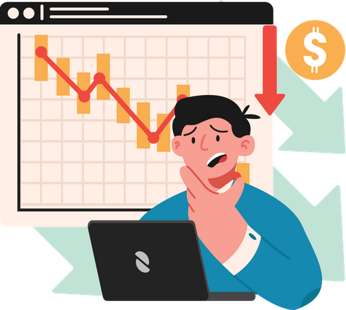 Marketing and business loss  Illustration