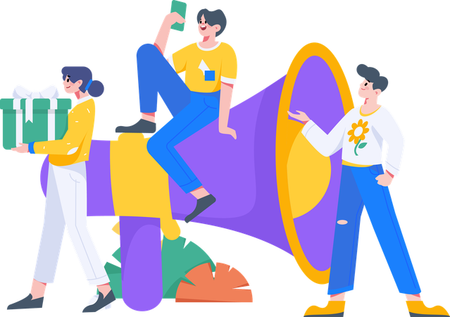 Marketing com megafone  Illustration