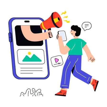 Marketing d'applications mobiles  Illustration