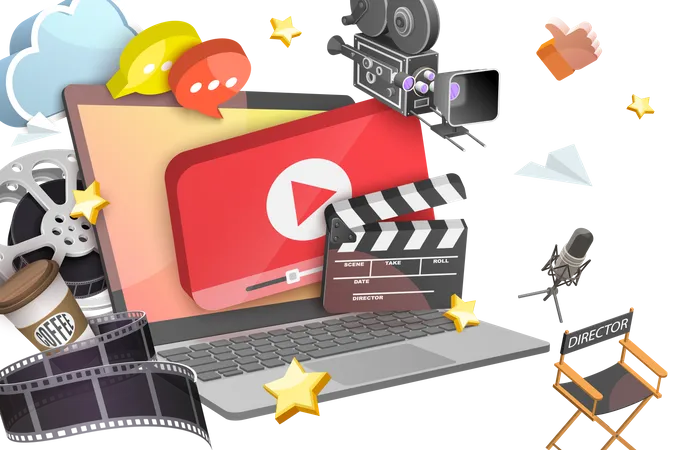 Marketing de contenu vidéo  Illustration