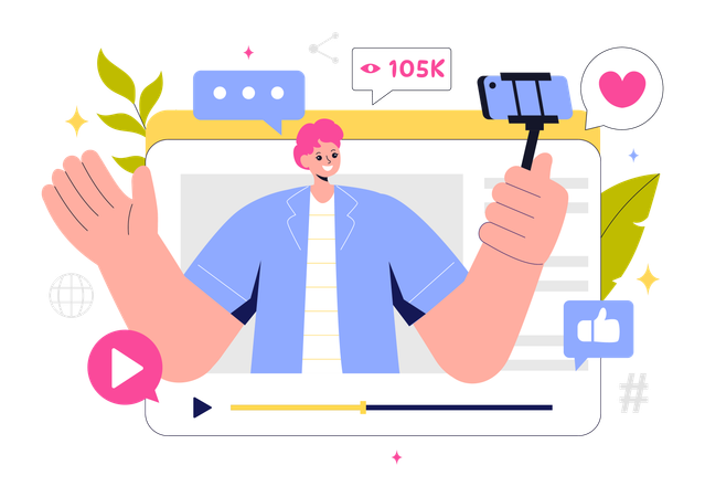 Creación de contenido de marketing digital  Ilustración