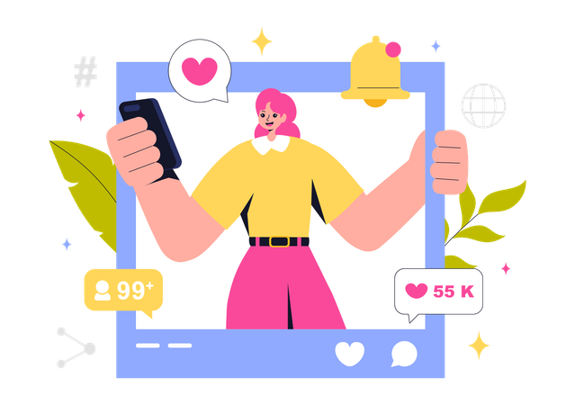 Creación de contenido de marketing digital  Ilustración