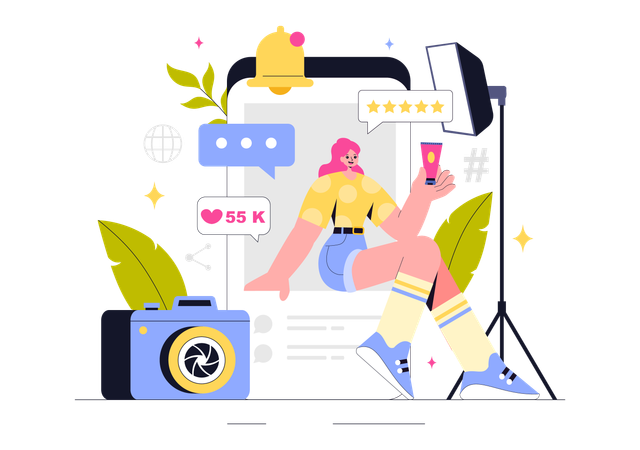 Creación de contenido de marketing digital  Ilustración
