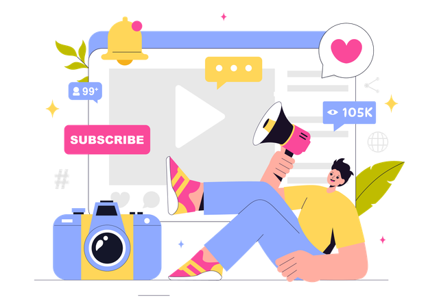 Creación de contenido de marketing digital  Ilustración