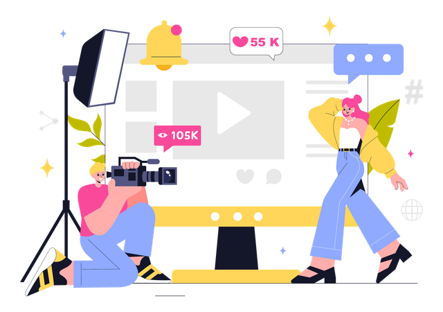 Creación de contenido de marketing digital  Ilustración