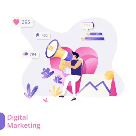 Marketing digitale  Illustration