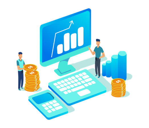 Marketing e crescimento de vendas  Illustration