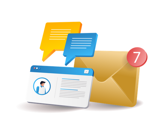 Technologie de notifications marketing par e-mail  Illustration