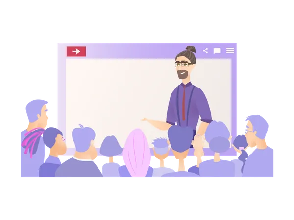 Marketing Employee giving Product Presentation Illustration