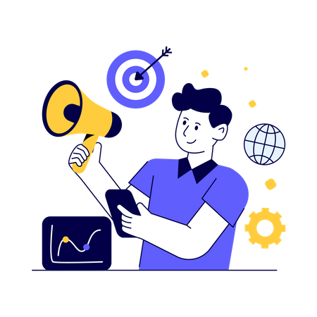 Marketing empresarial  Ilustração