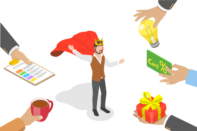 Marketing focado no cliente  Ilustração