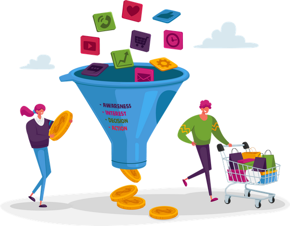 Marketing funnel  Illustration