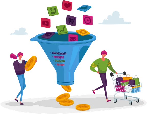 Marketing funnel  Illustration