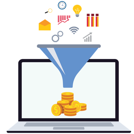 Marketing funnel  Illustration