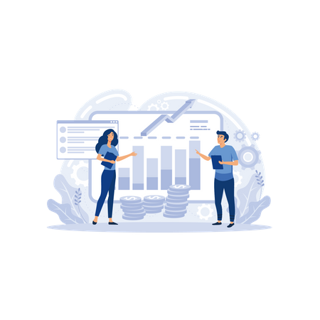 Marketing investment effectiveness chart  Illustration