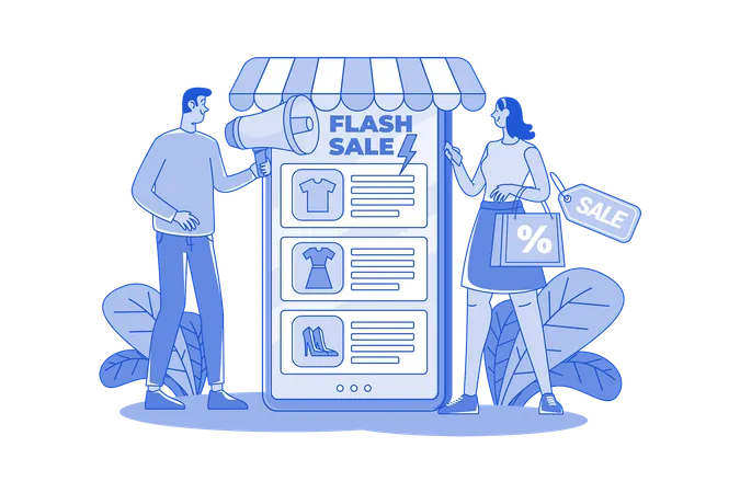 Flash Sale Illustration Concept A Flat Illustration Isolated On White Background Illustration