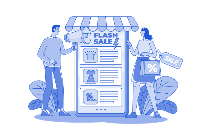 Marketing Man anuncia venda online de Flash  Ilustração