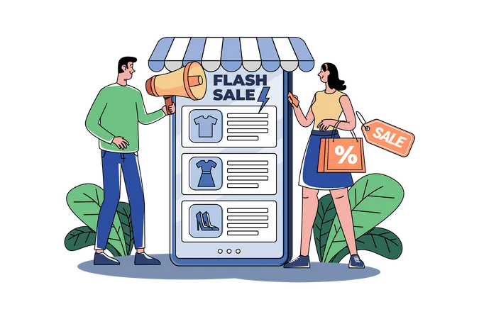 Marketing Man anuncia venda online de Flash  Ilustração