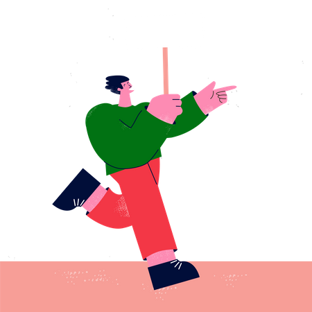 Marketing man with empty advertising board  Illustration