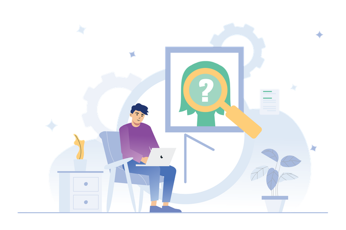 Marketing manager focuses on targeting customers for company to increase sales  Illustration