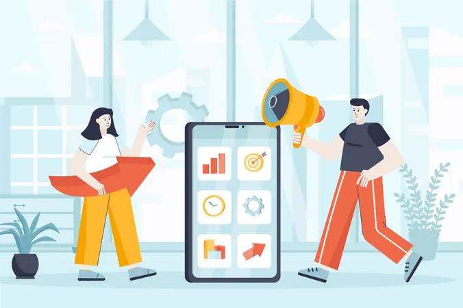 Marketing mobile  Illustration