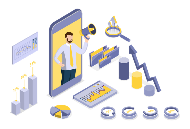 Marketing mobile  Illustration