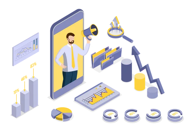 Marketing mobile  Illustration