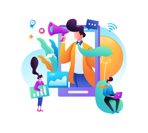 Marketing mobile  Illustration