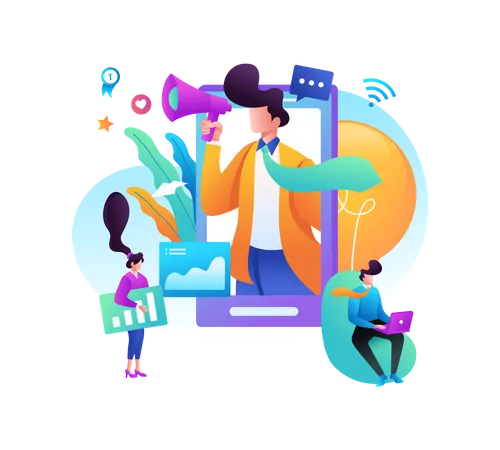 Marketing mobile  Illustration