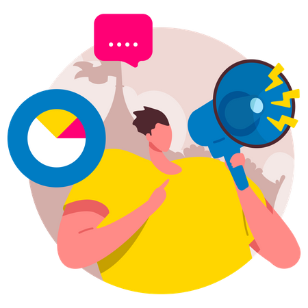 Marketing nas redes sociais  Ilustração