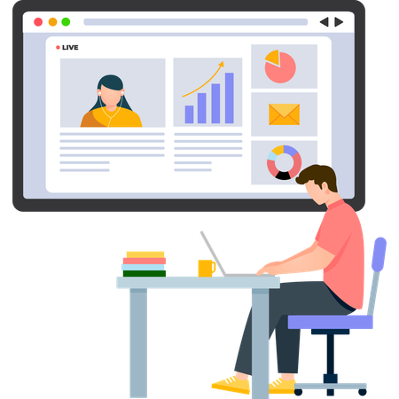 Marketing Online Course  Illustration